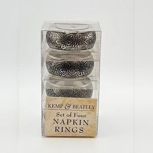 Napkin Rings Set, NWT, Antique Silver